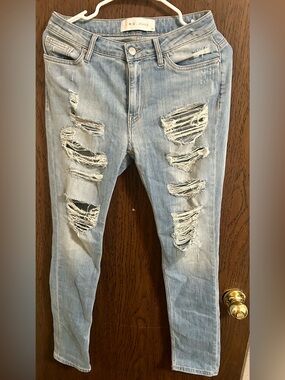 IRO Light Blue Distressed Skinny Jeans A12